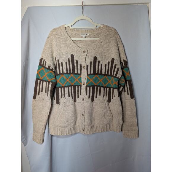 Toad&Co Sweaters - Toad &Co Women's Oversized Knit Cardigan Geometric Earthly Full Button S (675)